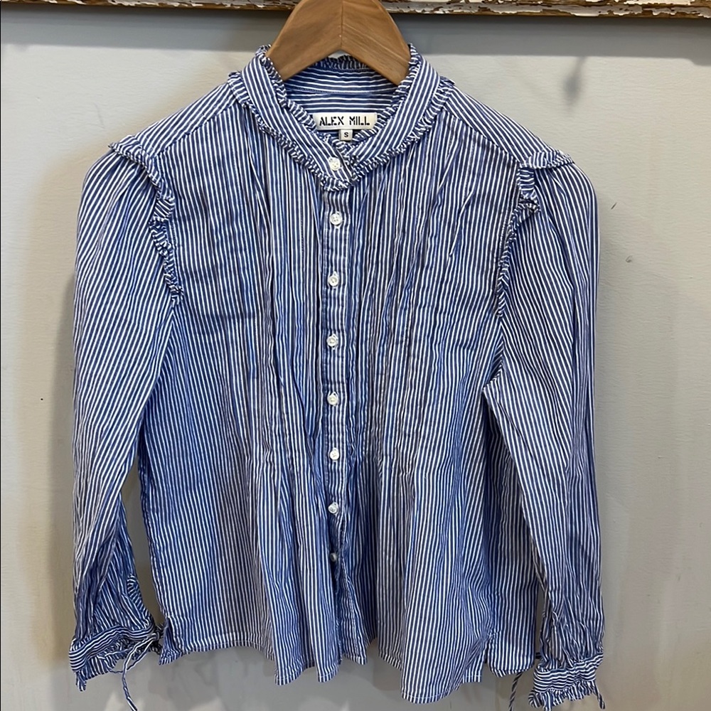 Alex Mill Blue and White Striped Blouse
